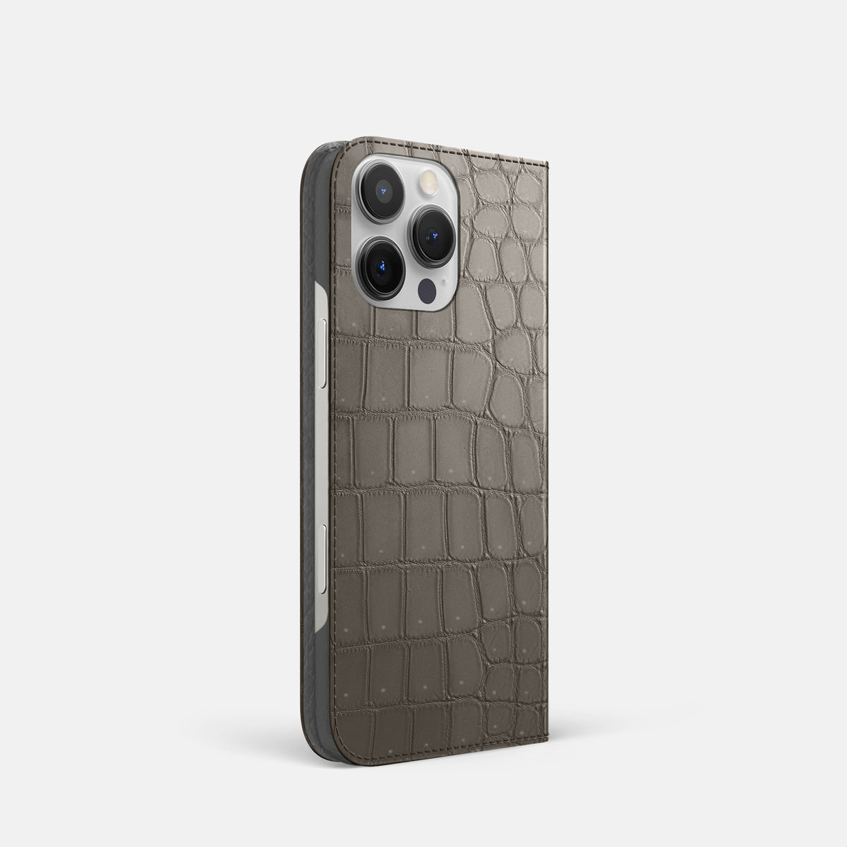 Lava-Stone iPhone 16 Pro Folio Case Porosus Crocodile -1 | Lava-Stone