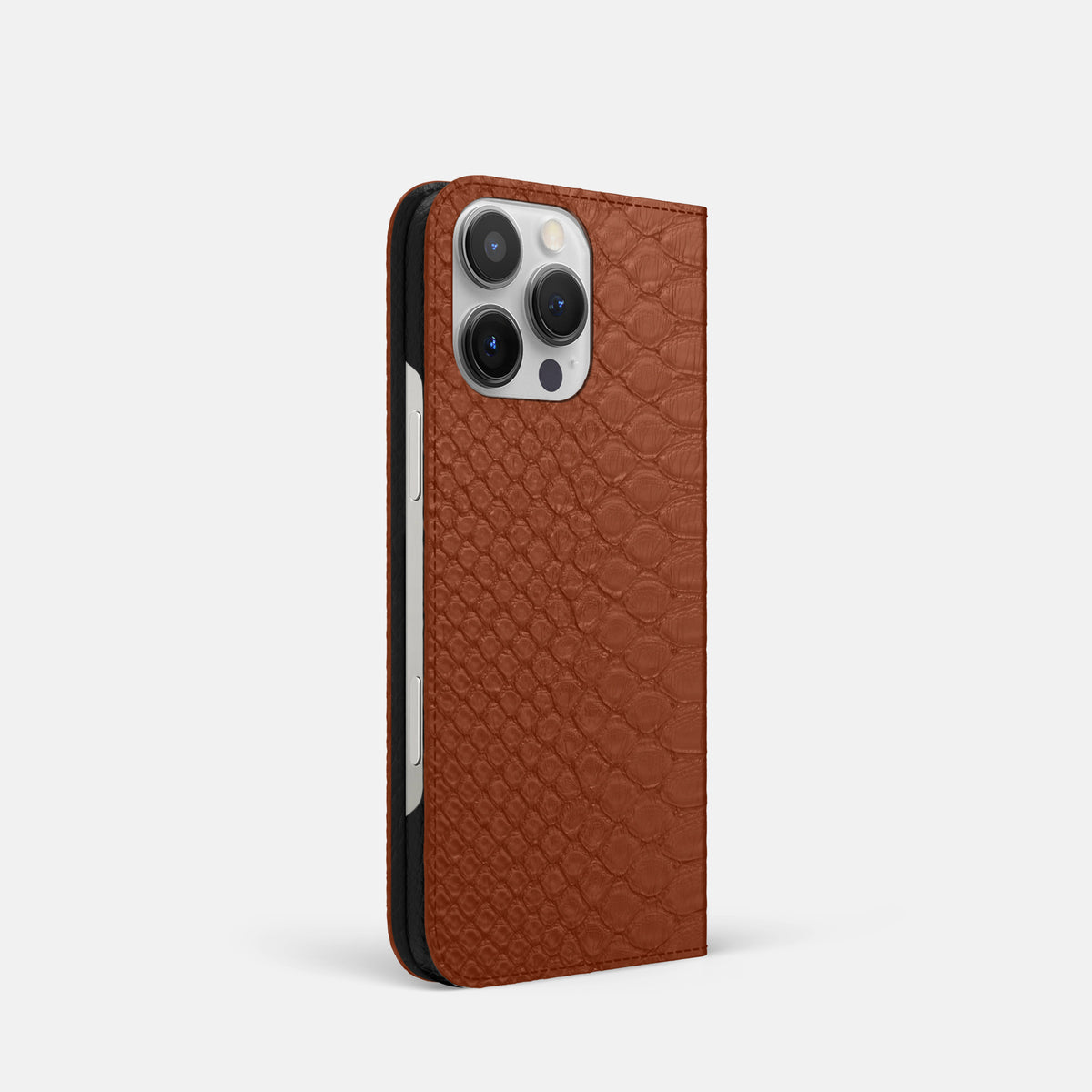 Medium-Brown iPhone 16 Pro Folio Case Python -1 | Medium-Brown