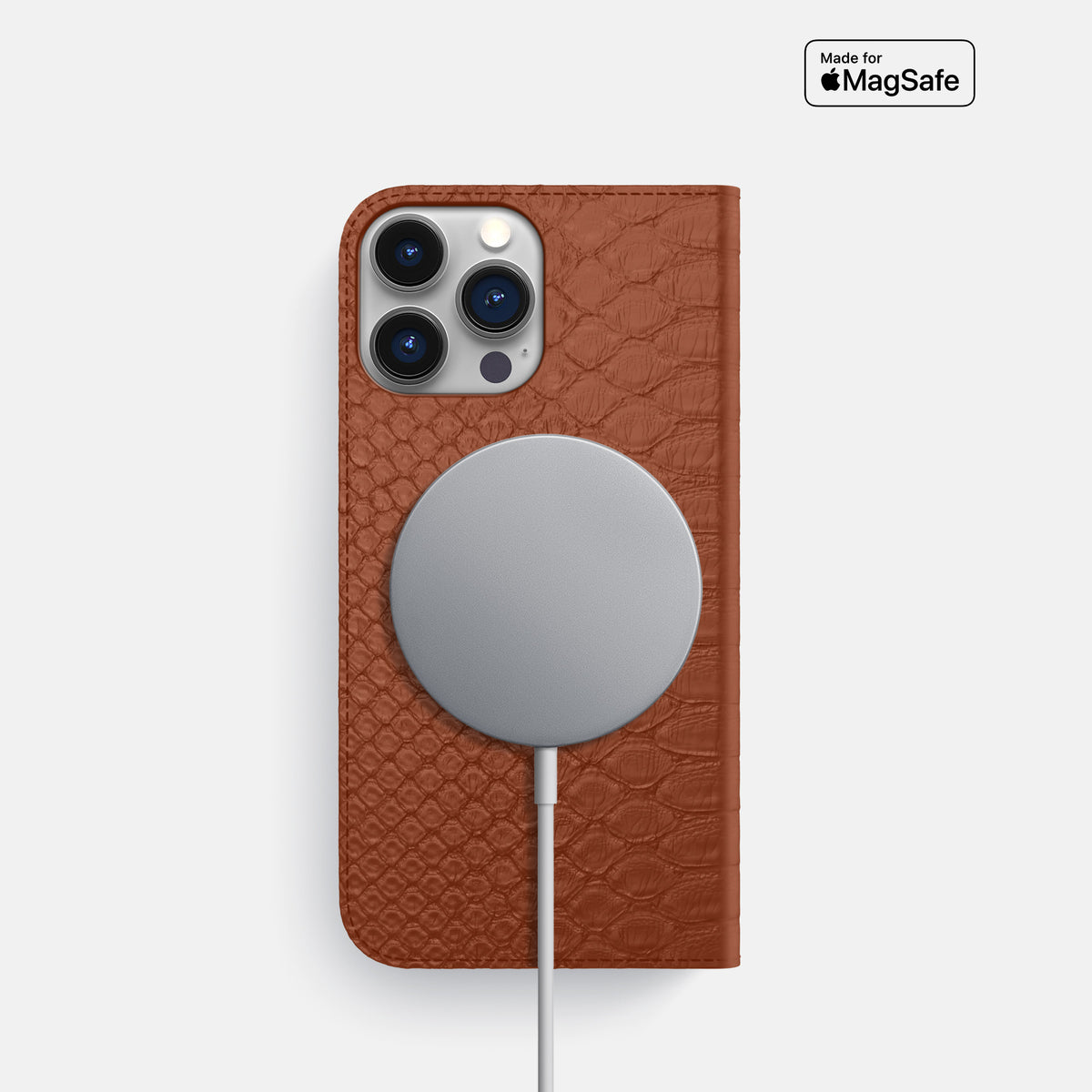 Medium-Brown iPhone 16 Pro Folio Case Python -3 | Medium-Brown