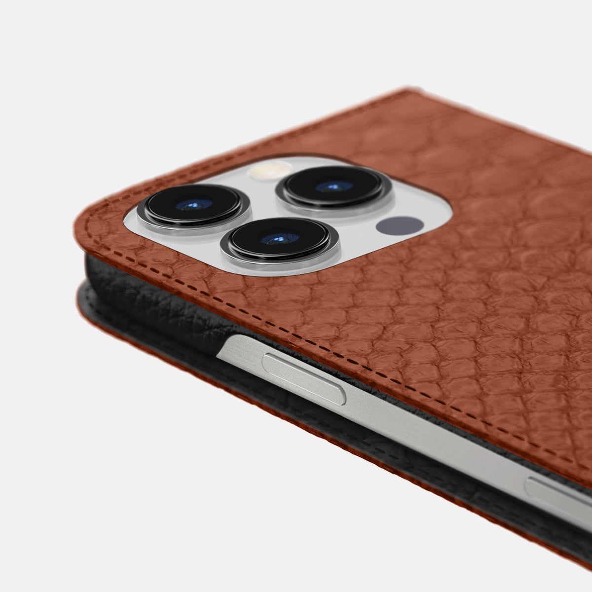 Medium-Brown iPhone 16 Pro Folio Case Python -5 | Medium-Brown