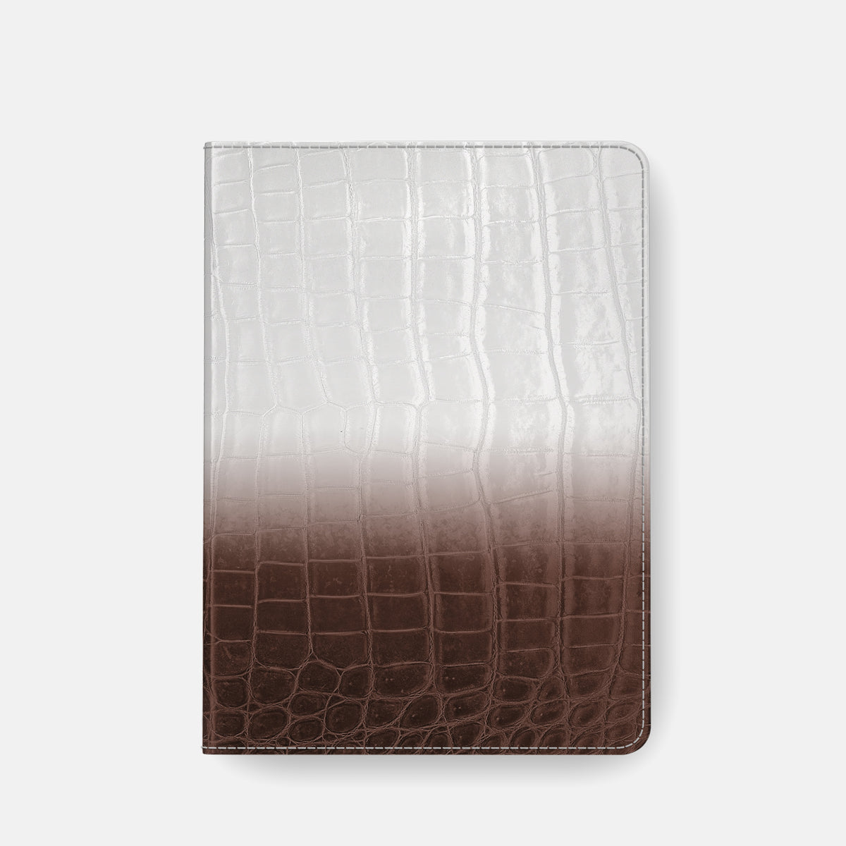 Dark Brown Folio Stand For iPad Pro 11-inch (5th gen) In Himalayan Crocodile -6 | Dark-Brown