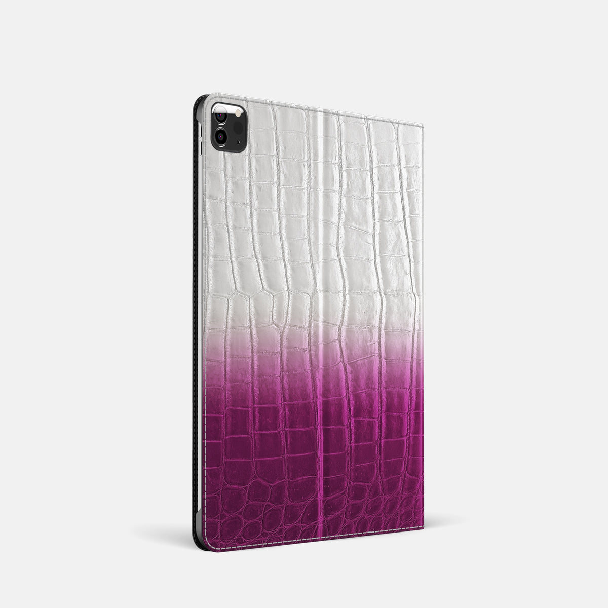 Fuchsia Folio Stand For iPad Pro 11-inch (5th gen) In Himalayan Crocodile -2 | Fuchsia