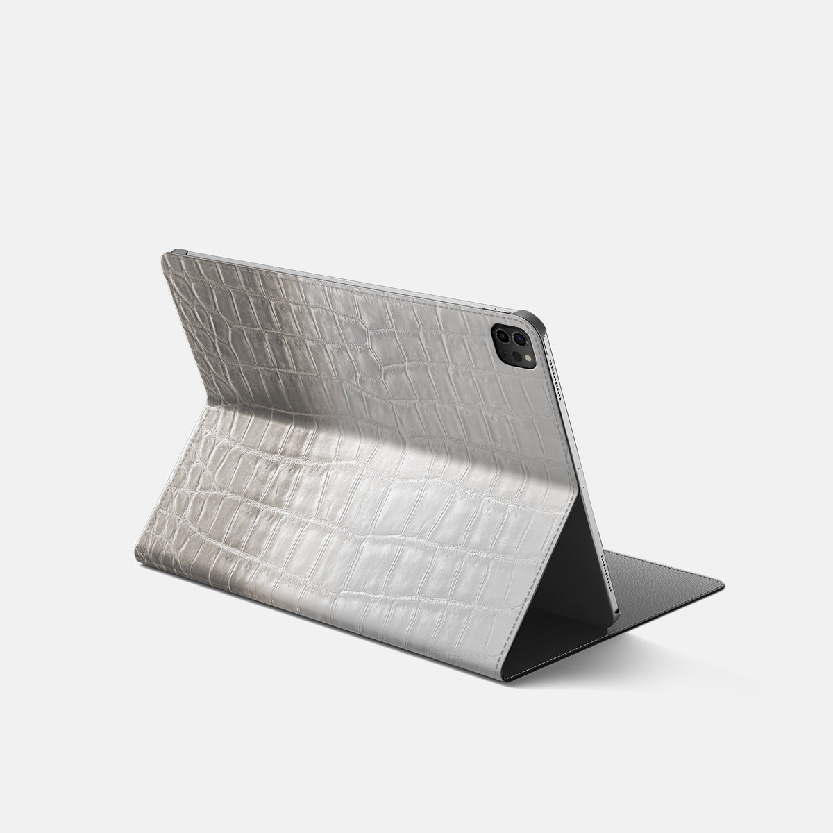 Grey Folio Stand For iPad Pro 11-inch (5th gen) In Himalayan Crocodile -1 | Grey