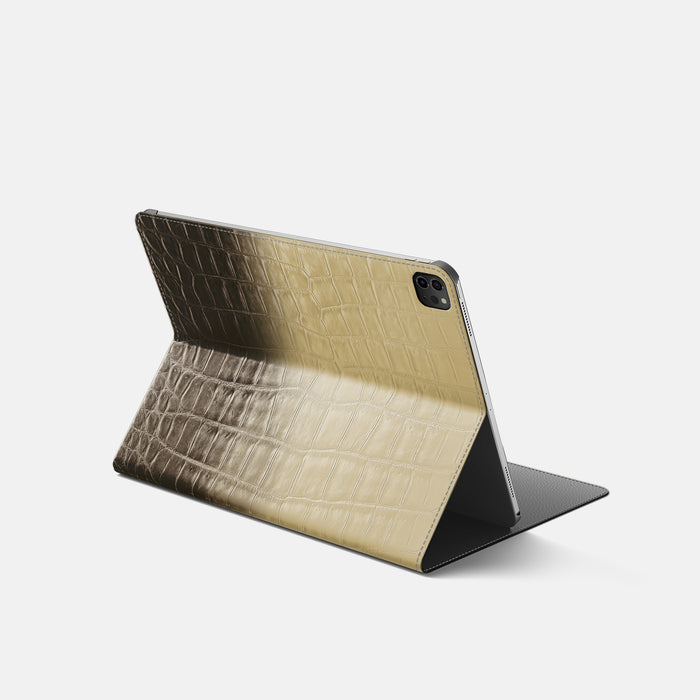 Natural Folio Stand For iPad Pro 11-inch (5th gen) In Himalayan Crocodile -1 | Natural