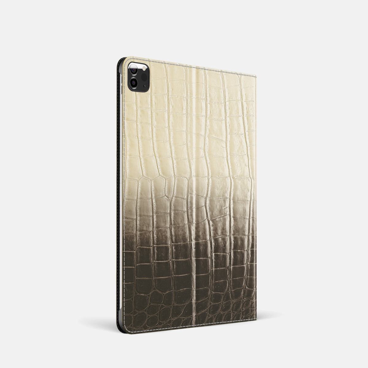 Natural Folio Stand For iPad Pro 11-inch (5th gen) In Himalayan Crocodile -2 | Natural