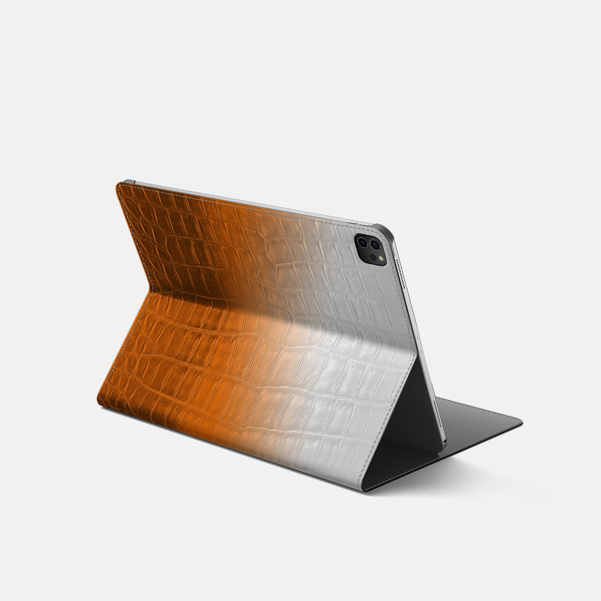 Orange Folio Stand For iPad Pro 11-inch (5th gen) In Himalayan Crocodile -1 | Orange