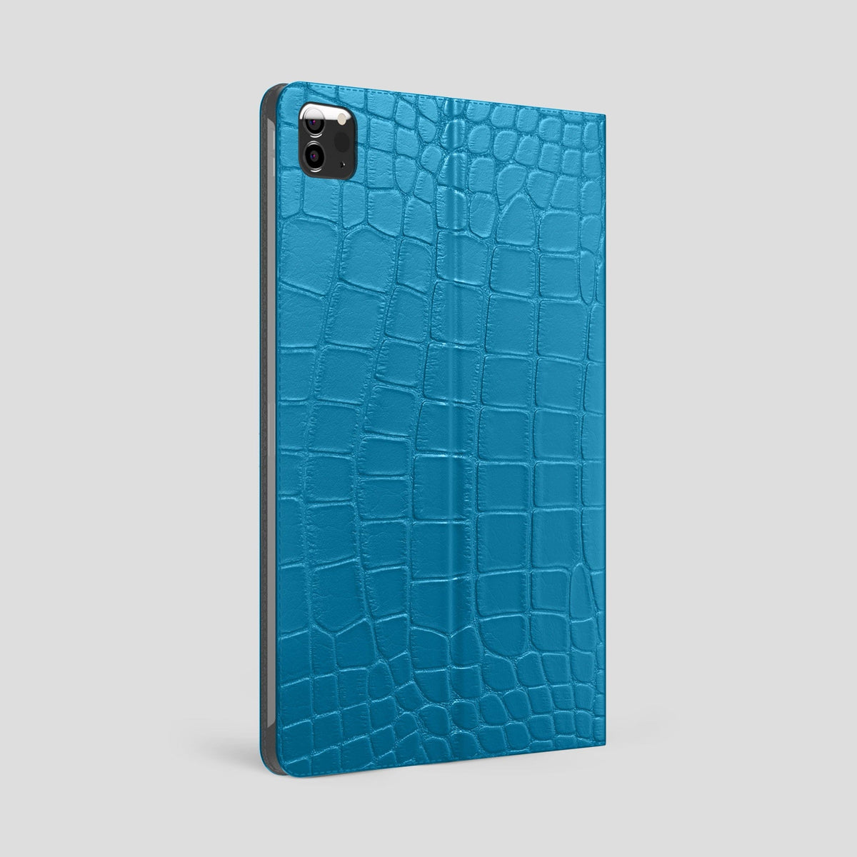 Curaçao-Blue Folio Stand Case For iPad Pro 12.9-inch (5th gen) Alligator -2 | Curaçao-Blue