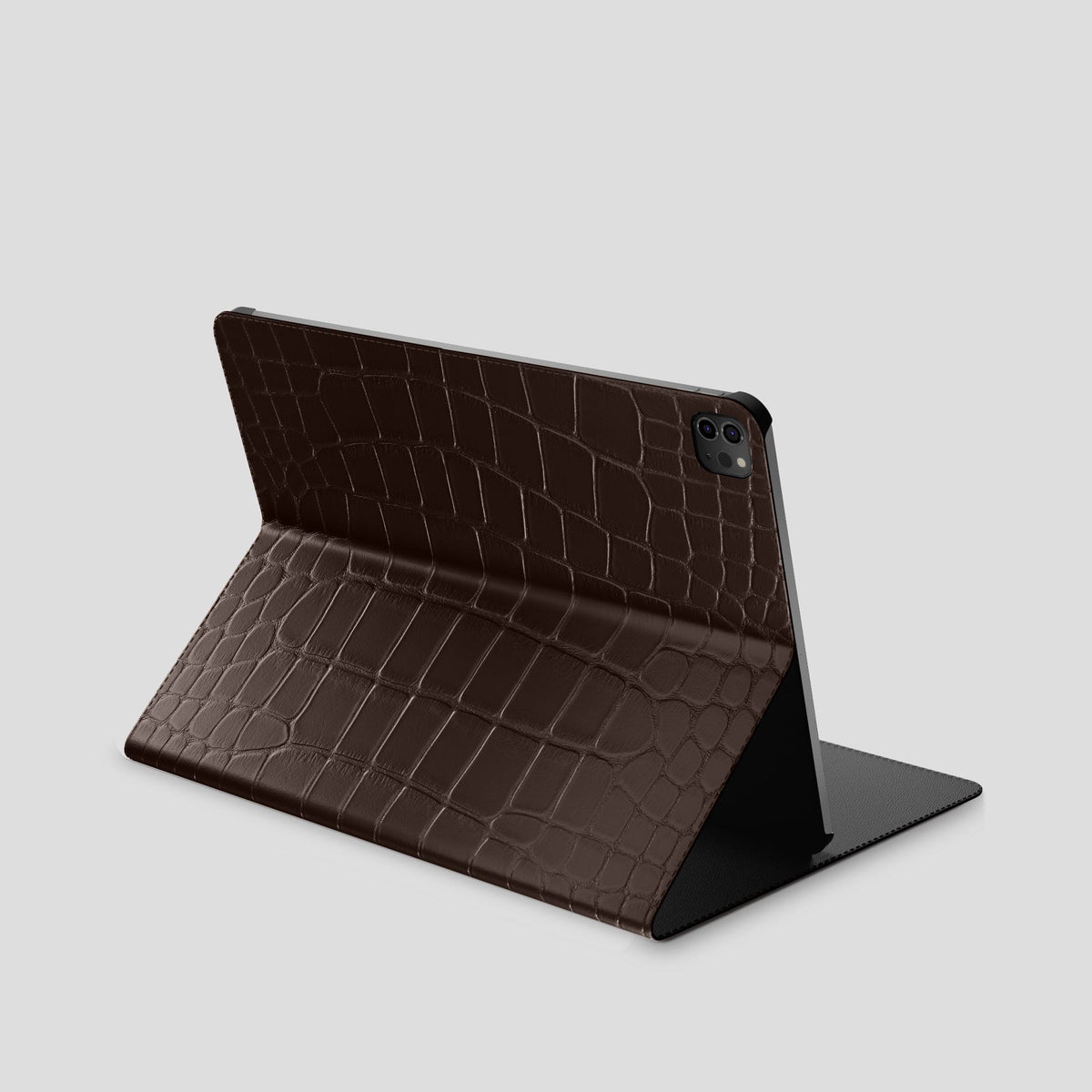 Dark Brown Folio Stand Case For iPad Pro 12.9-inch (5th gen) Alligator -1 | Dark-Brown