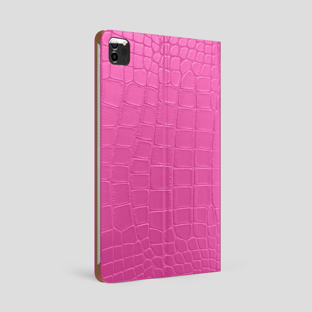 Fuchsia Folio Stand Case For iPad Pro 12.9-inch (5th gen) Alligator -2 | Fuchsia