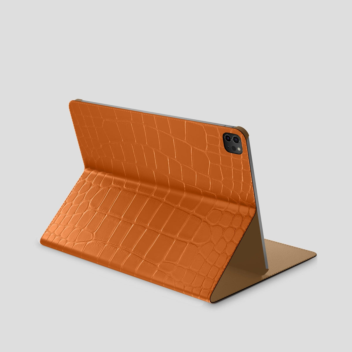 Orange Folio Stand Case For iPad Pro 12.9-inch (5th gen) Alligator -1 | Orange