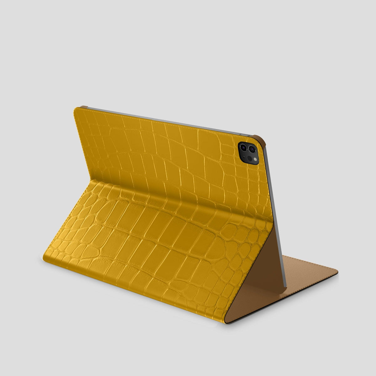 Yellow Folio Stand Case For iPad Pro 12.9-inch (5th gen) Alligator -1 | Yellow