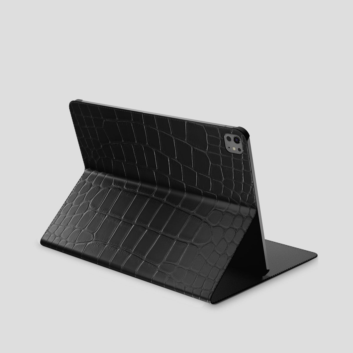 Black Folio Stand Case For iPad Pro 13-inch (7th gen) Alligator -1 | Black
