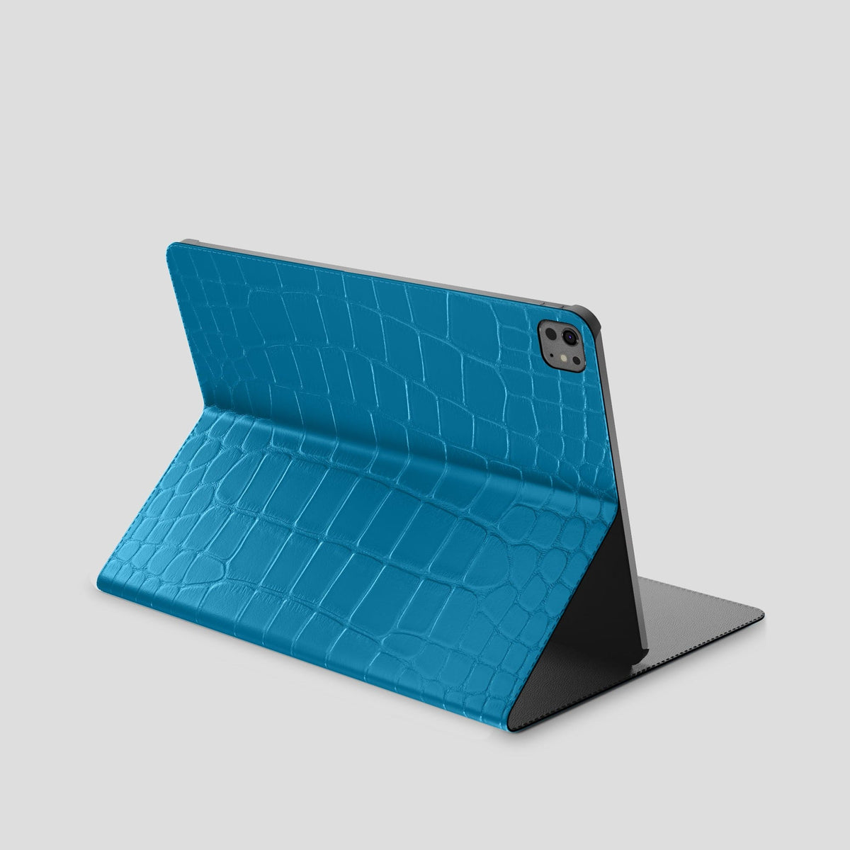 Curaçao-Blue Folio Stand Case For iPad Pro 13-inch (7th gen) Alligator -1 | Curaçao-Blue