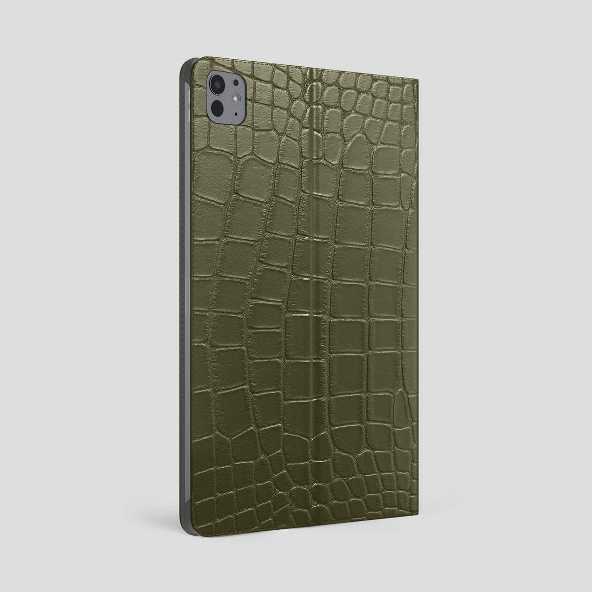 Kaki-Green Folio Stand Case For iPad Pro 13-inch (7th gen) Alligator -2 | Kaki-Green