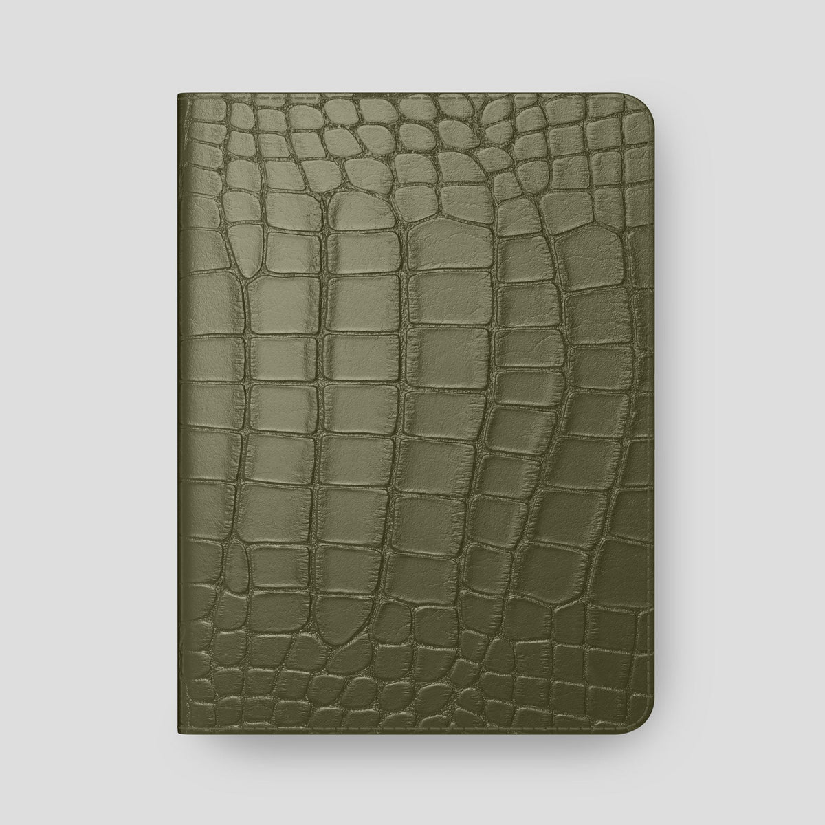 Kaki-Green Folio Stand Case For iPad Pro 13-inch (7th gen) Alligator -6 | Kaki-Green