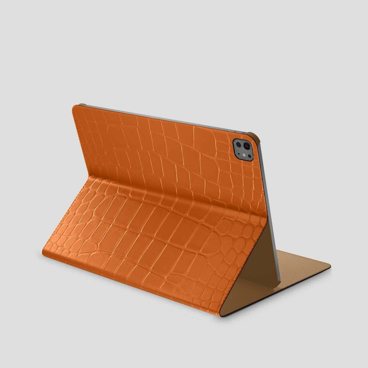 Orange Folio Stand Case For iPad Pro 13-inch (7th gen) Alligator -1 | Orange