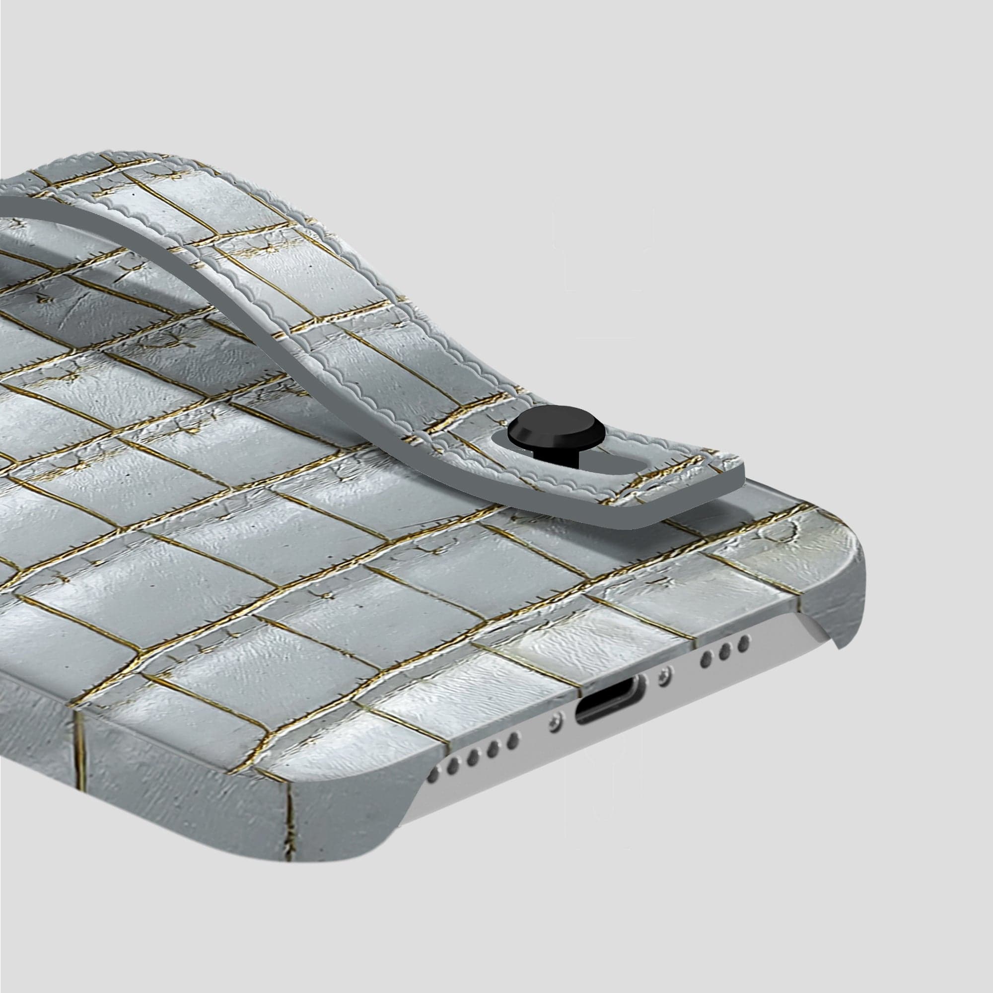 Hand Strap Case For iPhone 15 Pro Max In Himalayan Crocodile · Labodet