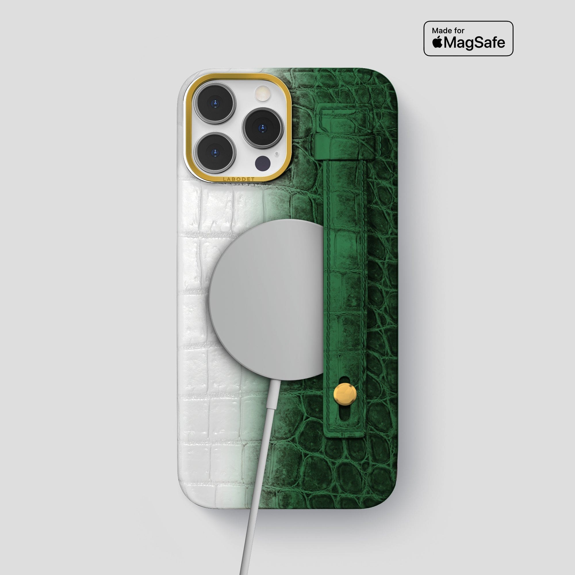 Hand Strap Case For iPhone 15 Pro Max In Himalayan Crocodile · Labodet