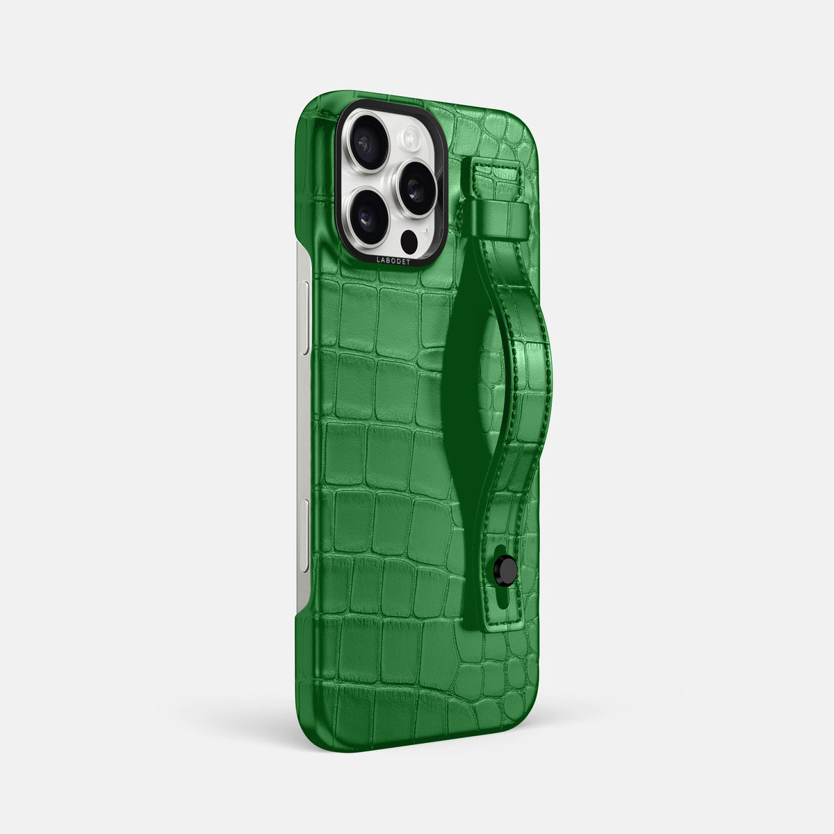 Forest-Green iPhone 16 Pro Max Center Handle In Alligator with Black Metal -2 | Forest-Green-Black