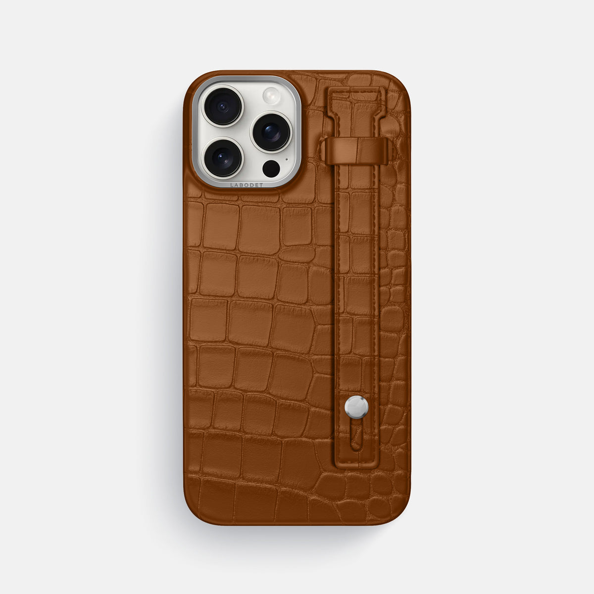 Honey iPhone 16 Pro Max Hand Strap Case Alligator with Steel Metal -1 | Honey-Steel