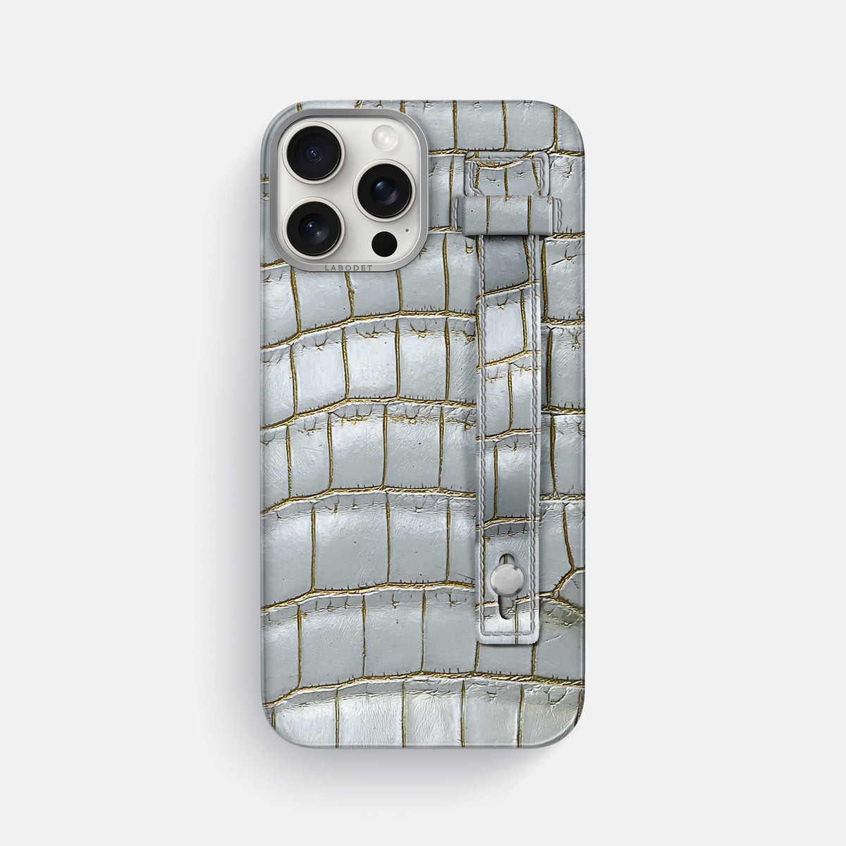 Arctic iPhone 16 Pro Max Hand Strap Case Himalayan Crocodile with Steel Metal -1 | Arctic-Steel