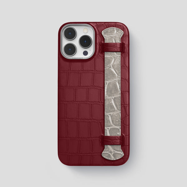 Handle Case For iPhone 15 Pro Max In Alligator & Himalayan Crocodile