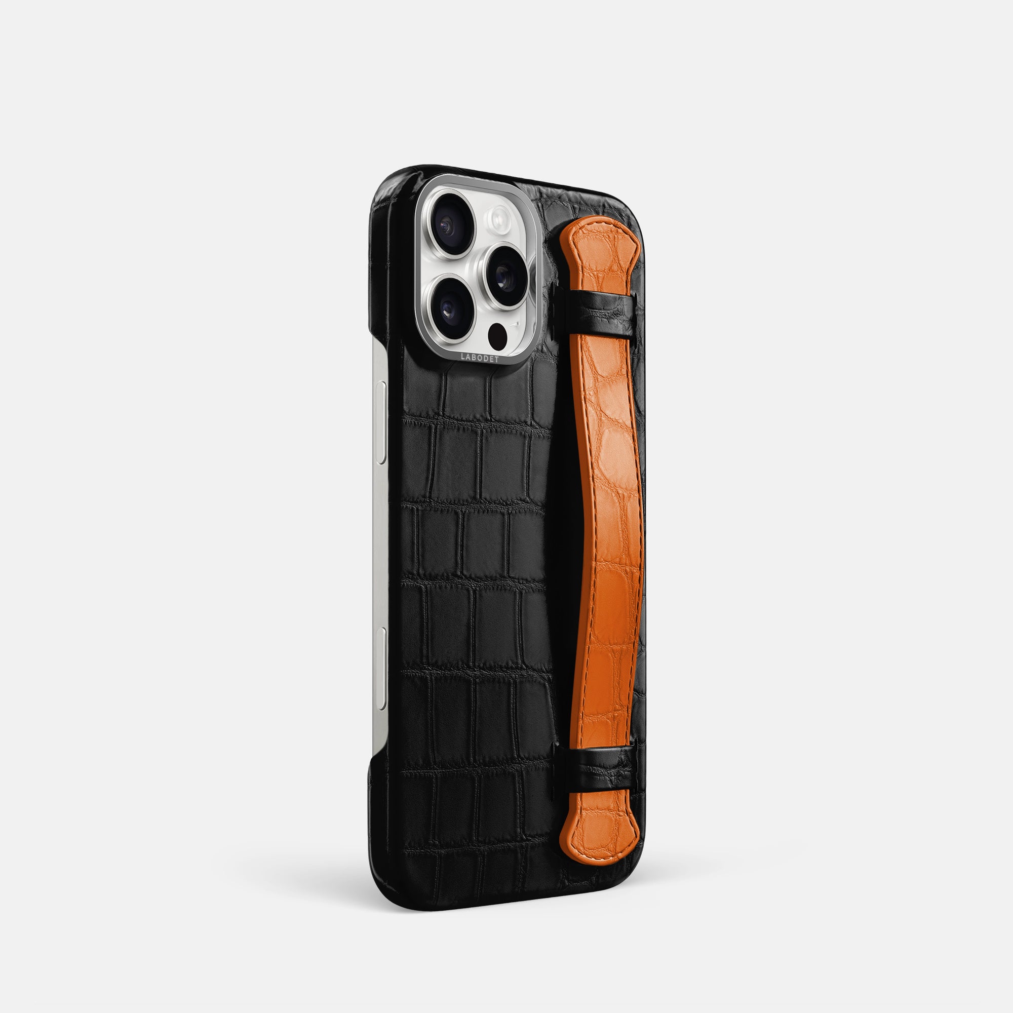 LABODÉT レザーケースブラッククロコダイルiPhone16 Pro Max Classic Case For iPhone 16 Pro Max In Porosus Crocodile – Labodet