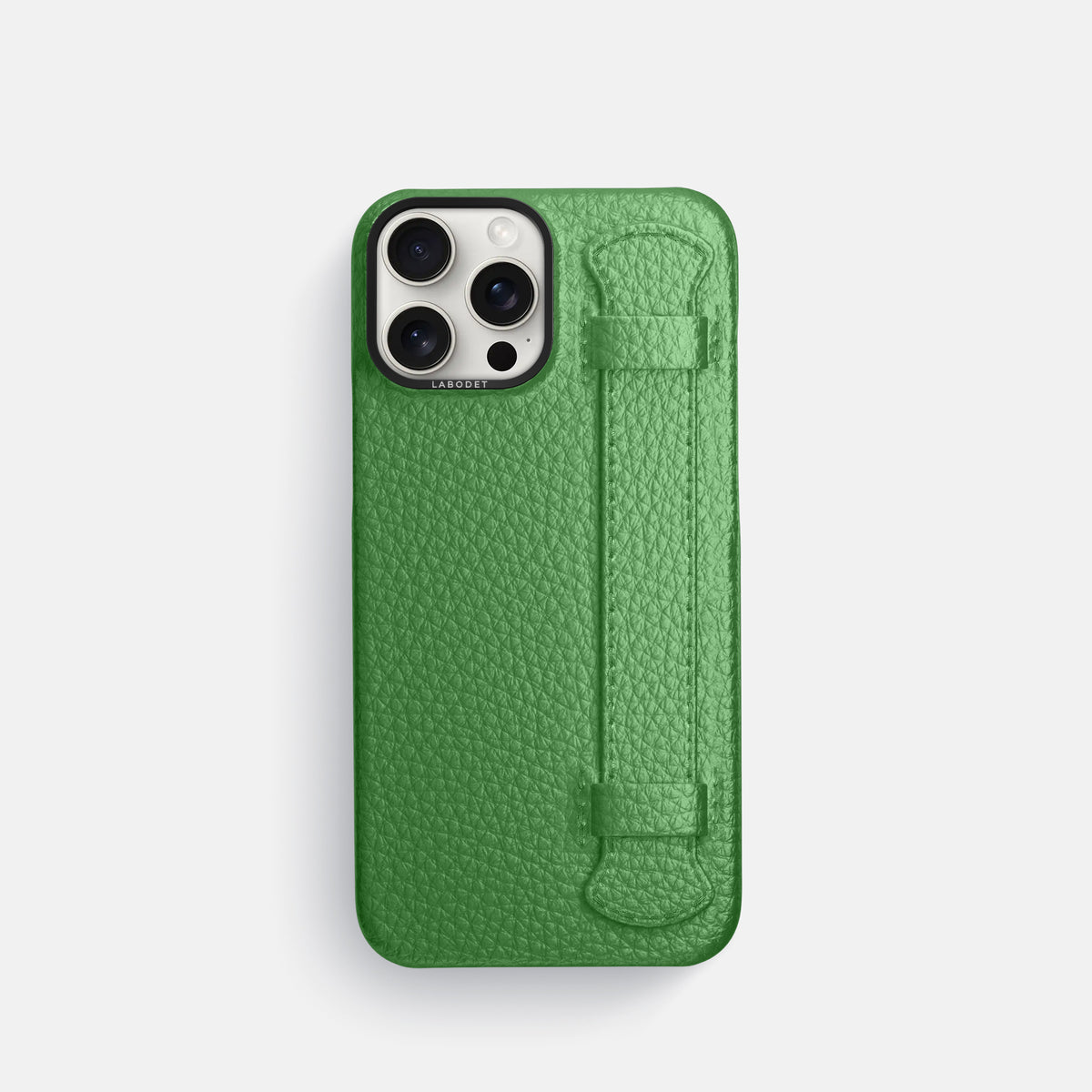 Herb iPhone 16 Pro Handle Case Calf with Black Metal -1 | Herb-Black