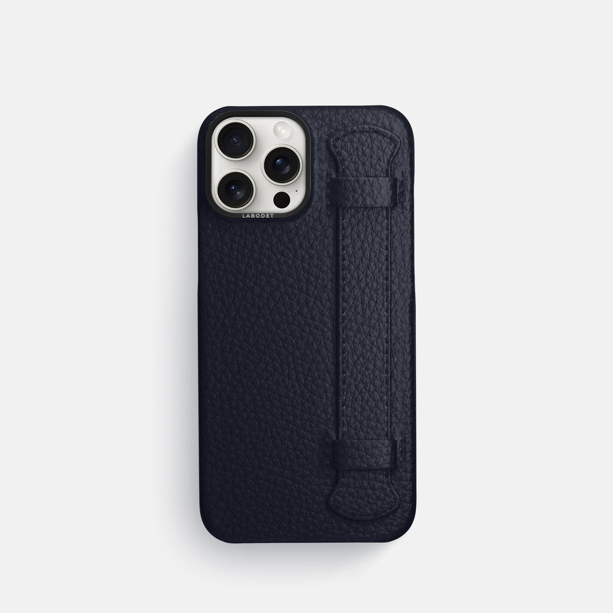 Marine iPhone 16 Pro Handle Case Calf with Black Metal -1 | Marine-Black