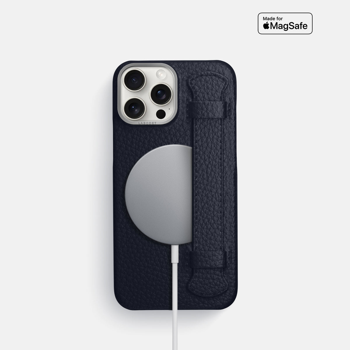 Marine iPhone 16 Pro Handle Case Calf with Steel Metal -5 | Marine-Steel