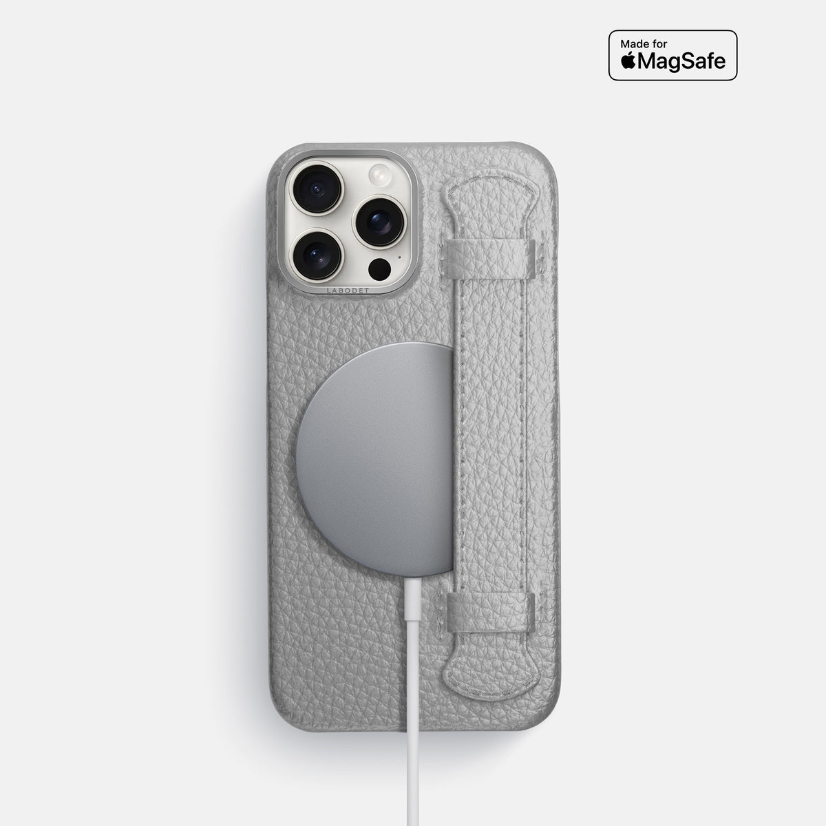 Nuage iPhone 16 Pro Handle Case Calf with Steel Metal -5 | Nuage-Steel