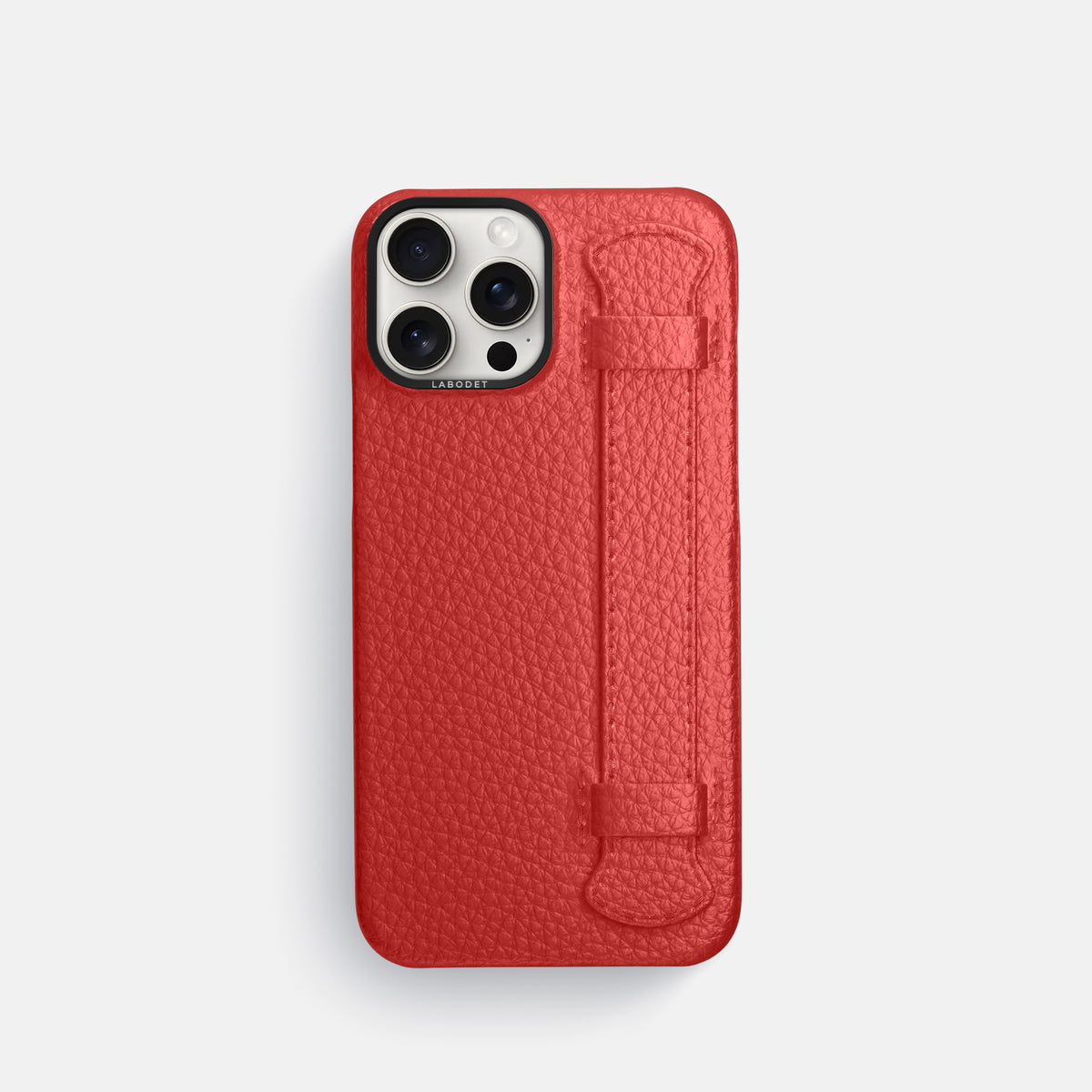 Red iPhone 16 Pro Handle Case Calf with Black Metal -1 | Red-Black