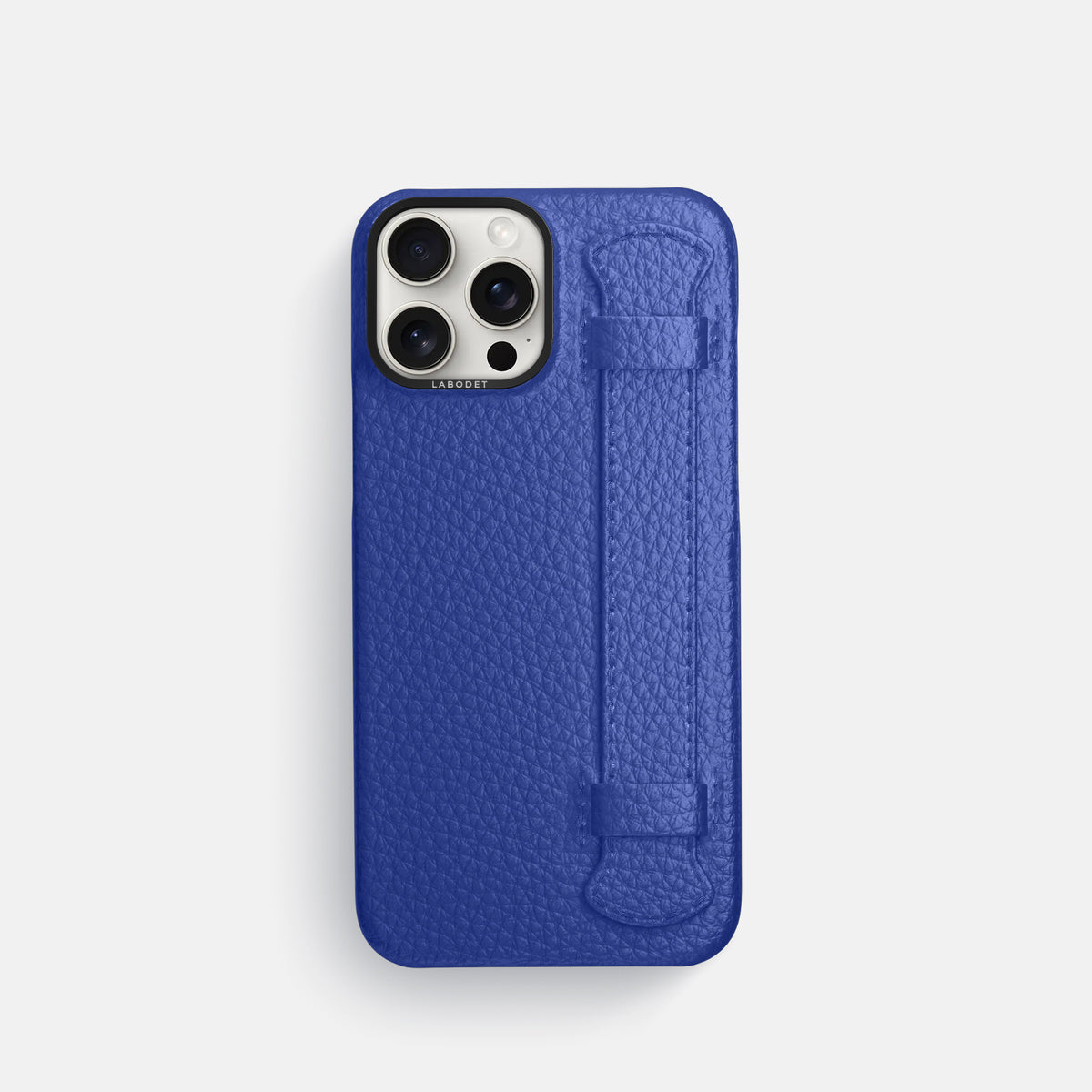 Royal Blue iPhone 16 Pro Handle Case Calf with Black Metal -1 | Royal-Blue-Black