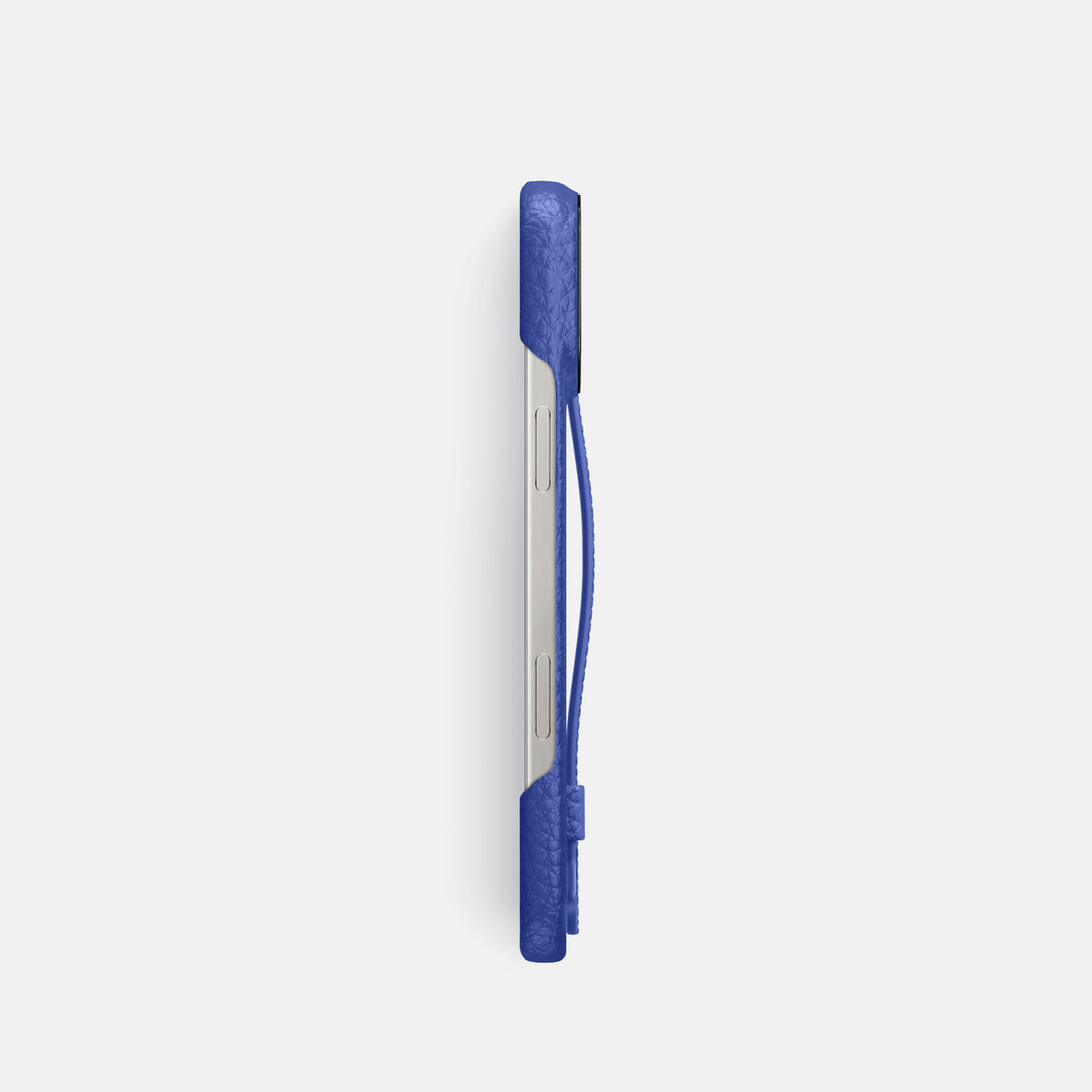 Royal Blue iPhone 16 Pro Handle Case Calf with Black Metal -3 | Royal-Blue-Black