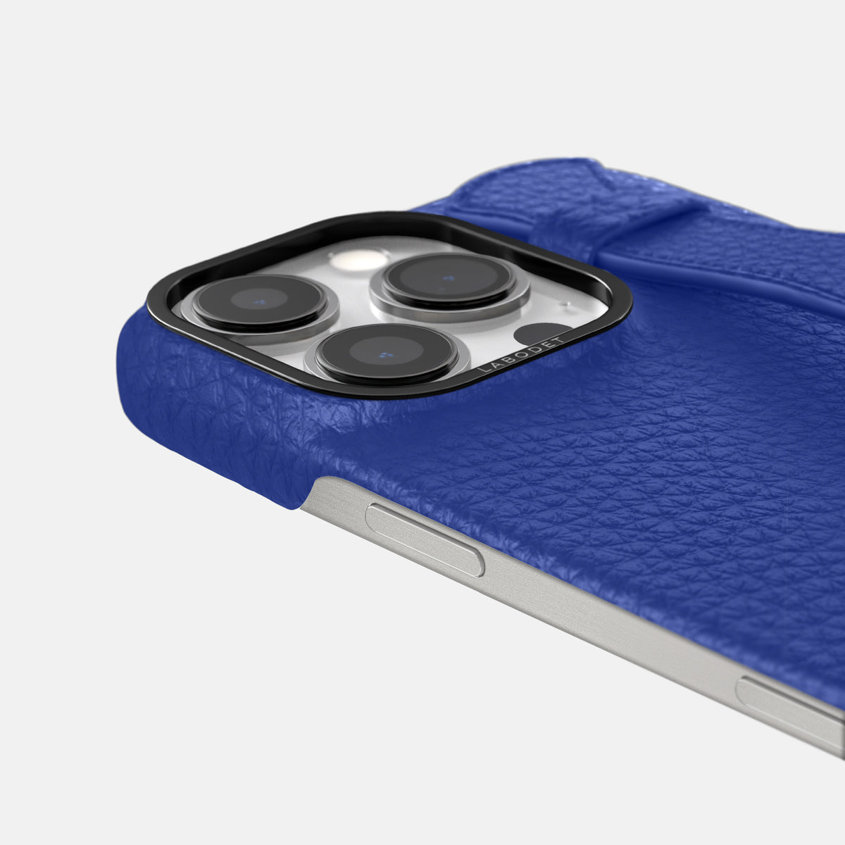 Royal Blue iPhone 16 Pro Handle Case Calf with Black Metal -6 | Royal-Blue-Black