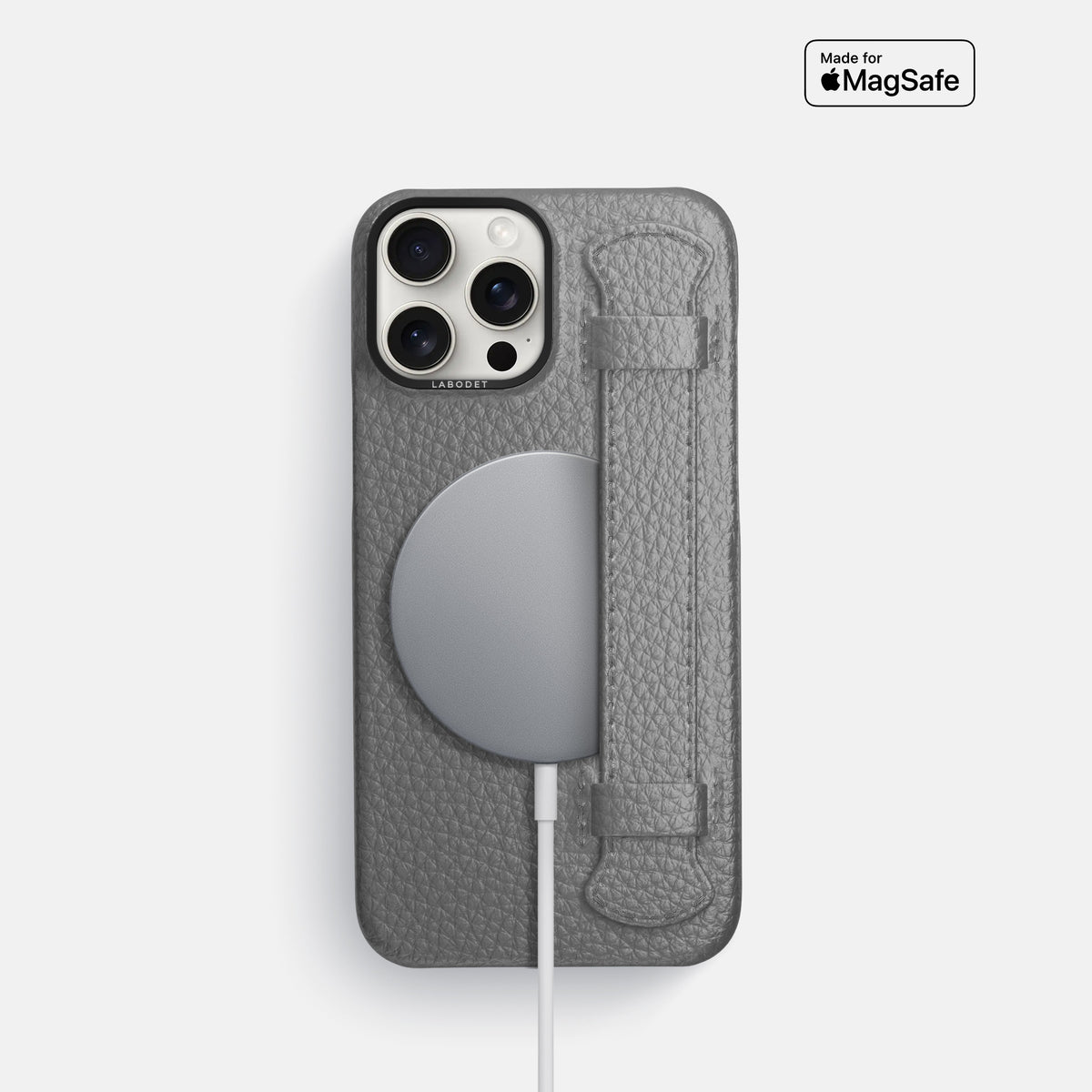 Souris iPhone 16 Pro Handle Case Calf with Black Metal -5 | Souris-Black