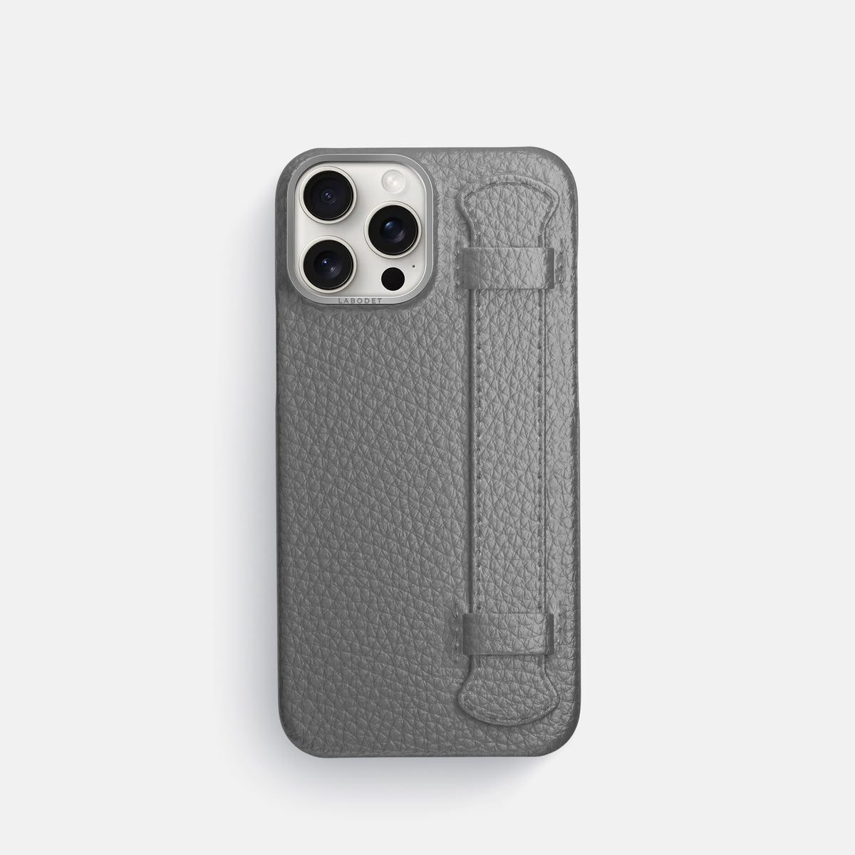 Souris iPhone 16 Pro Handle Case Calf with Steel Metal -1 | Souris-Steel