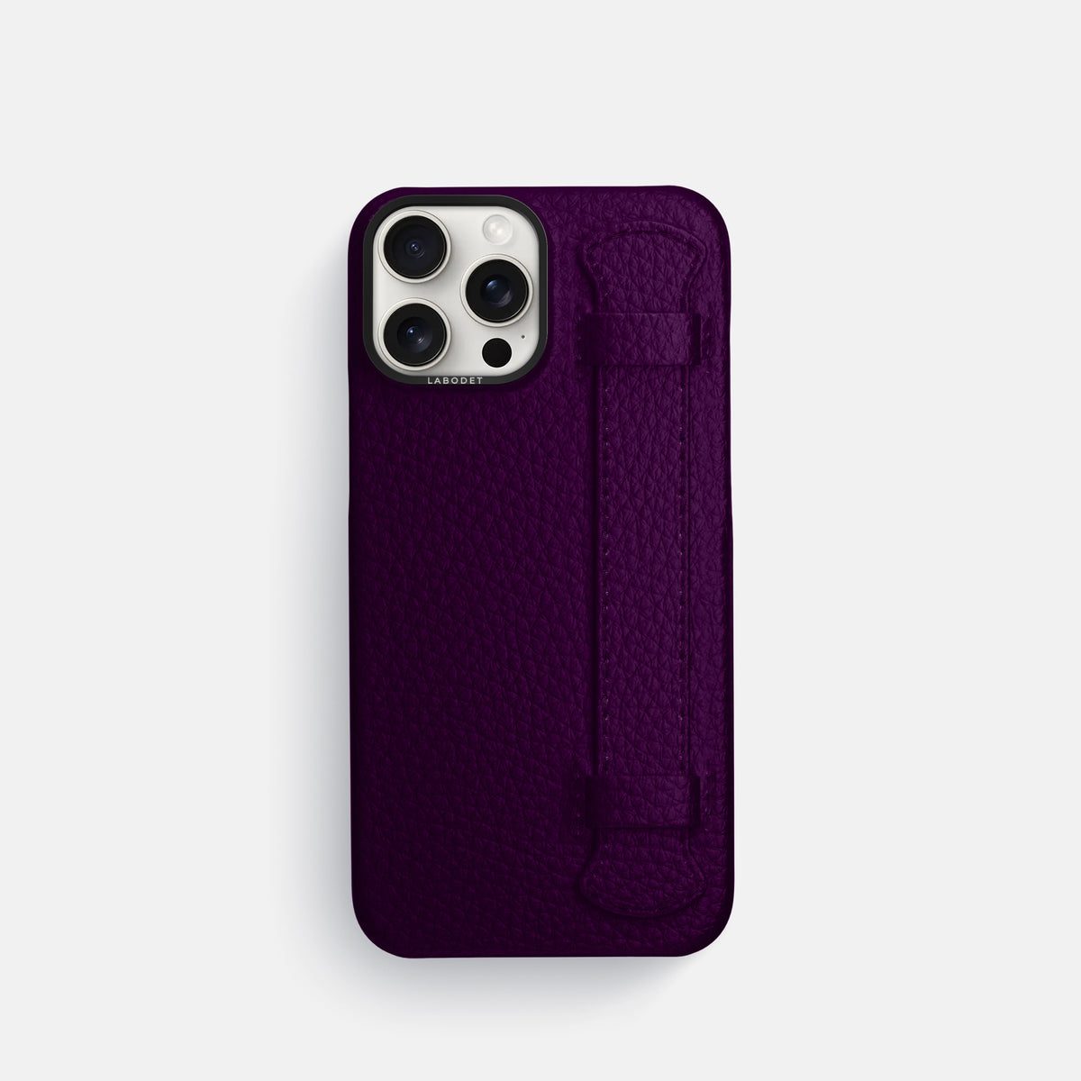 Violet iPhone 16 Pro Handle Case Calf with Black Metal -1 | Violet-Black