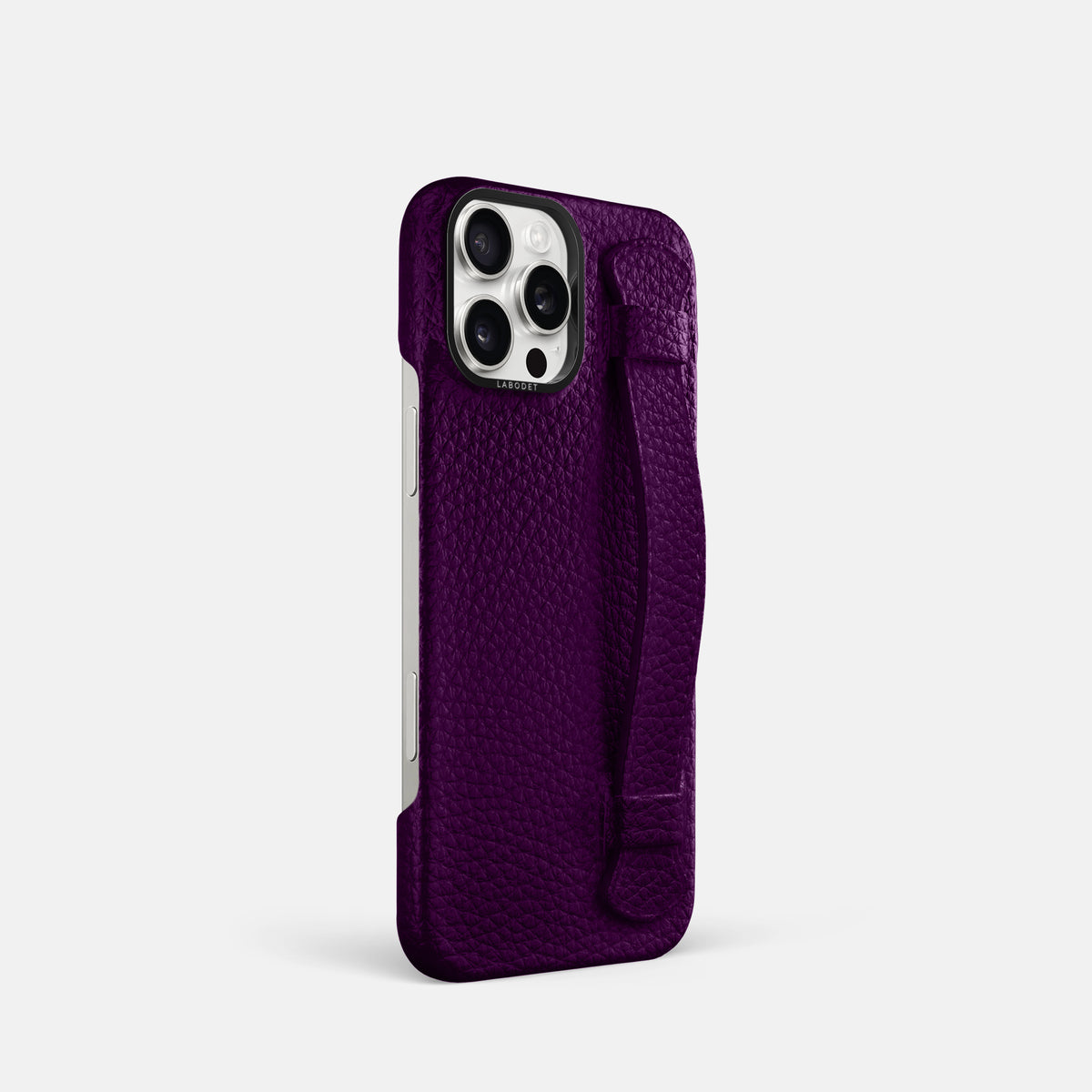 Violet iPhone 16 Pro Handle Case Calf with Black Metal -2 | Violet-Black