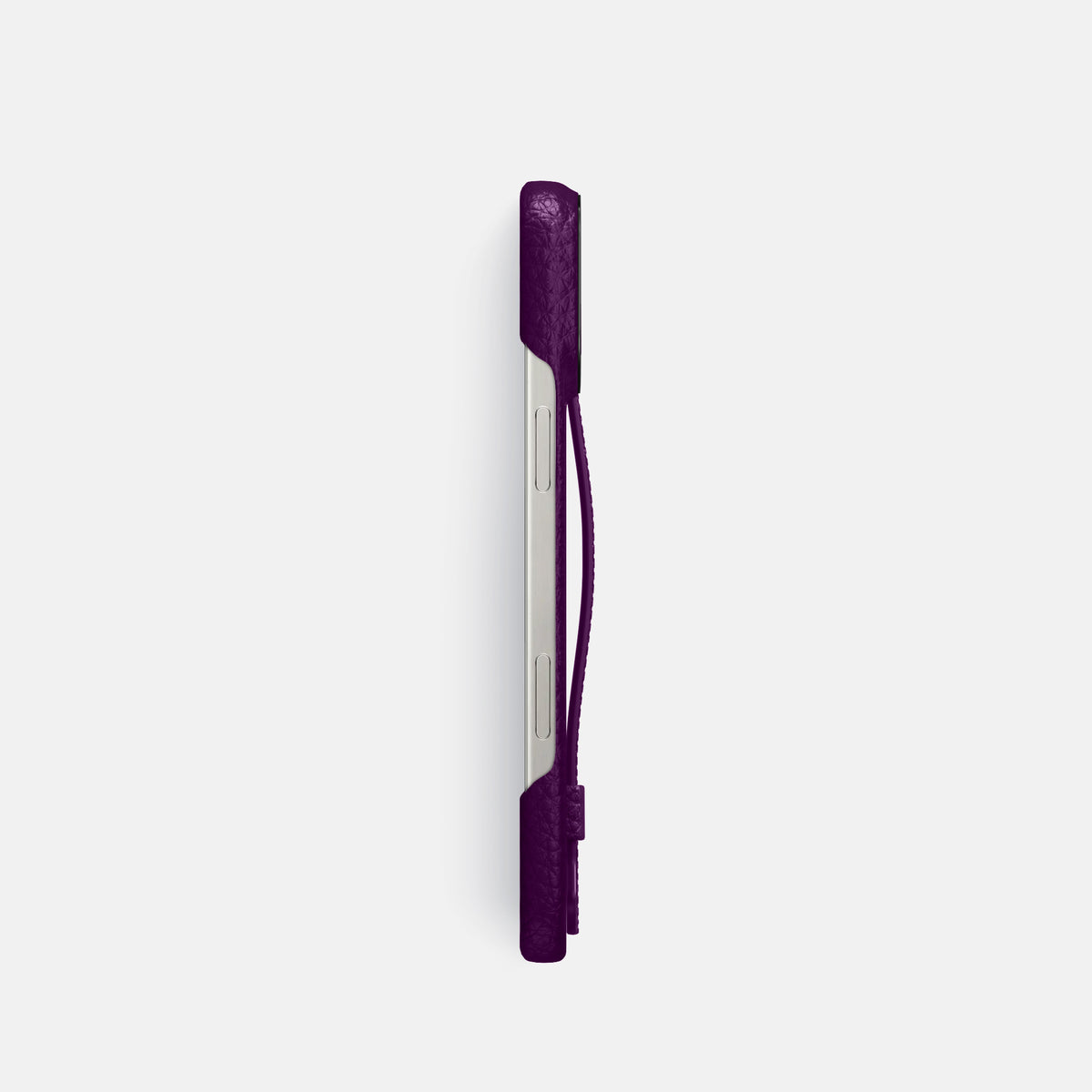 Violet iPhone 16 Pro Handle Case Calf with Black Metal -3 | Violet-Black