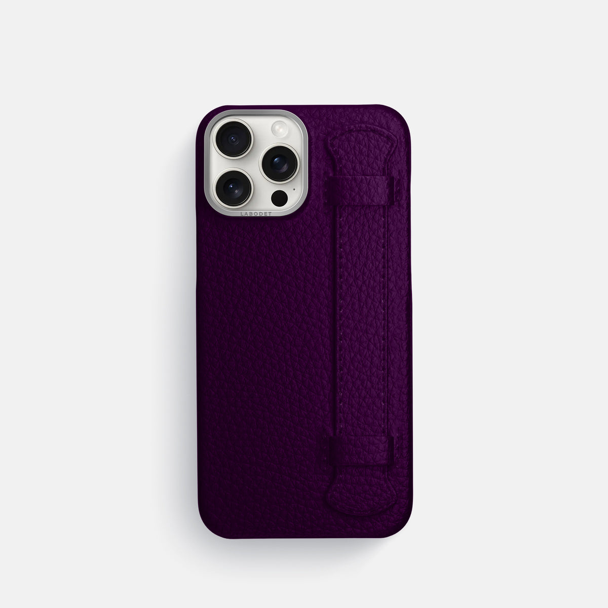 Violet iPhone 16 Pro Handle Case Calf with Steel Metal -1 | Violet-Steel