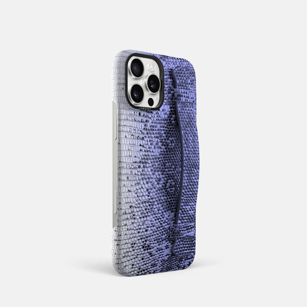 Navy-Blue iPhone 16 Pro Himalayan Lizard Handle Case with Black Metal -2 | Navy-Blue-Black