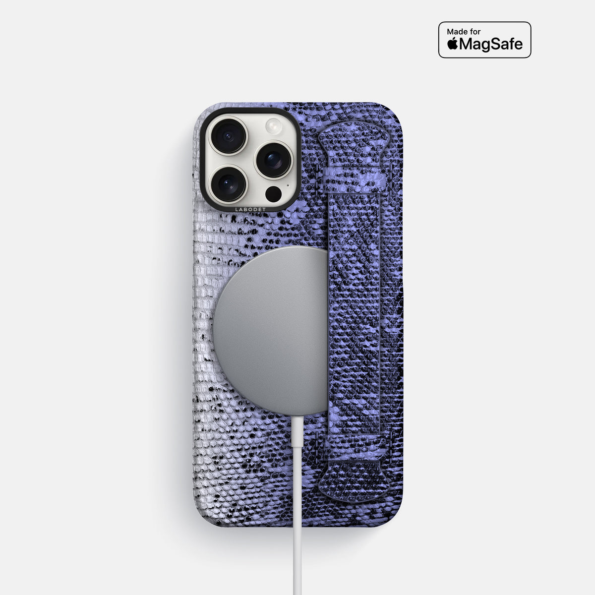 Navy-Blue iPhone 16 Pro Himalayan Lizard Handle Case with Black Metal -5 | Navy-Blue-Black