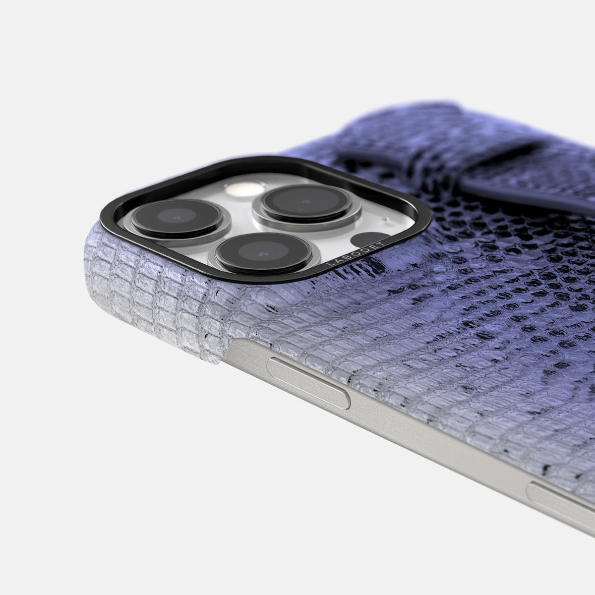 Navy-Blue iPhone 16 Pro Himalayan Lizard Handle Case with Black Metal -6 | Navy-Blue-Black