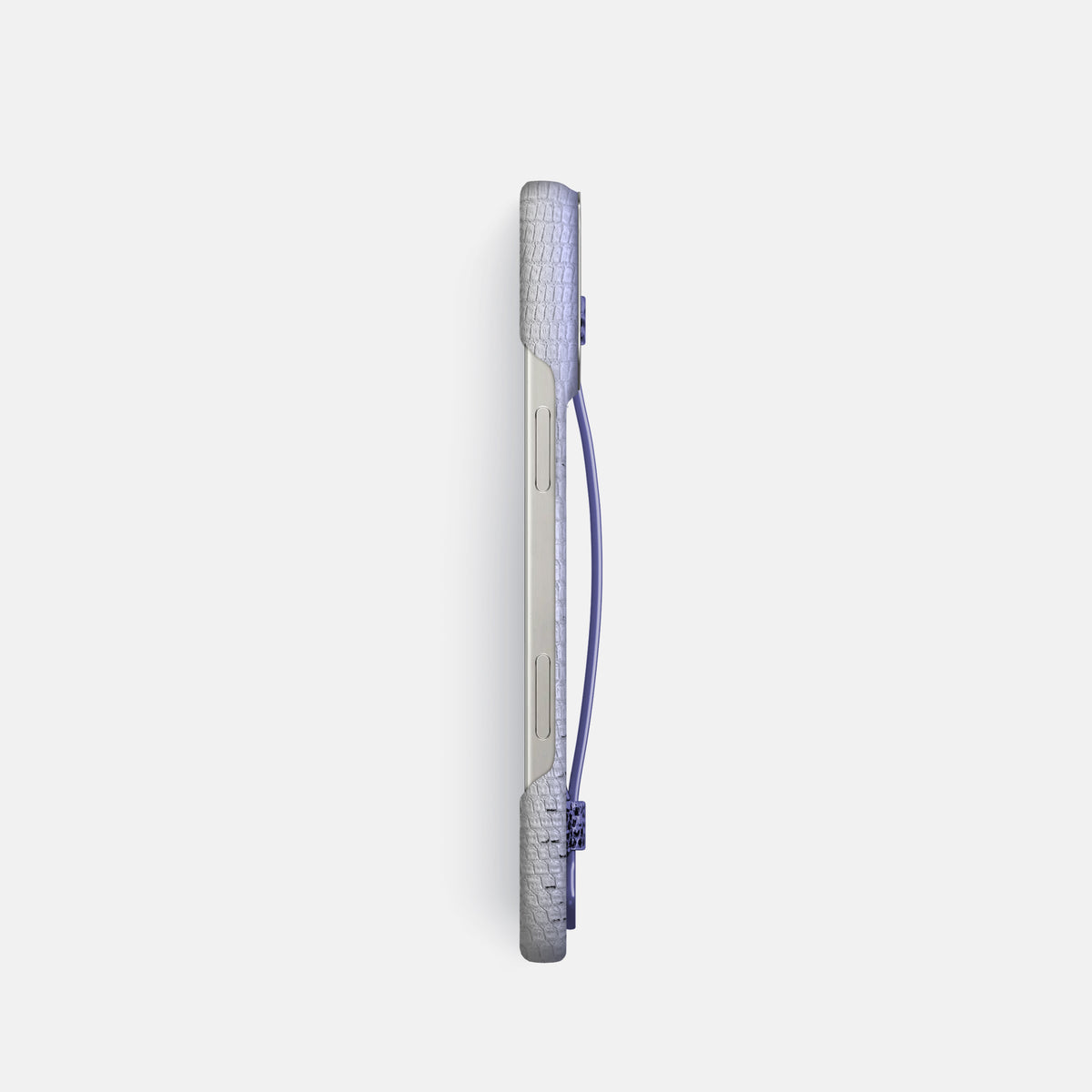 Navy-Blue iPhone 16 Pro Himalayan Lizard Handle Case with Steel Metal -3 | Navy-Blue-Steel