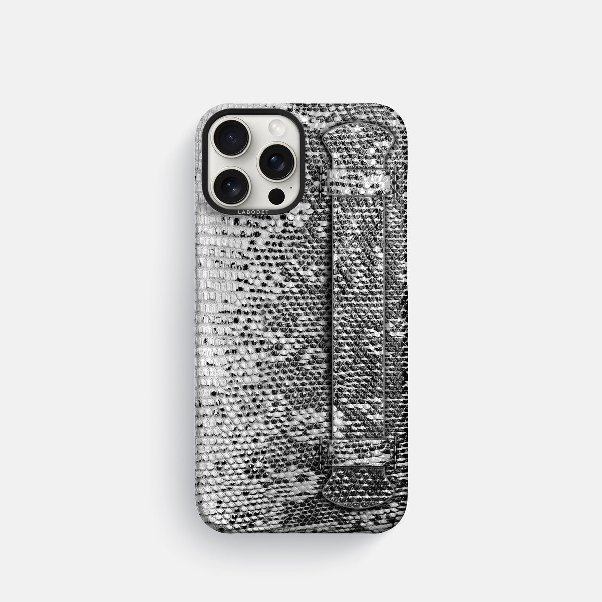 Dark iPhone 16 Pro Himalayan Lizard Handle Case with Black Metal -1 | Dark-Black