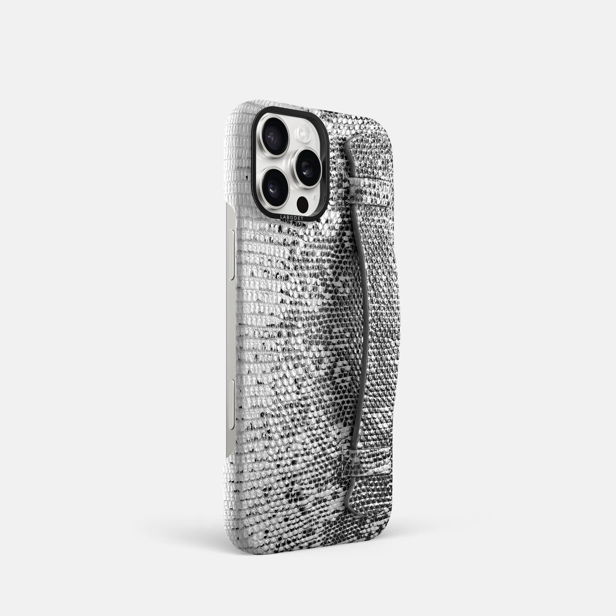 Dark iPhone 16 Pro Himalayan Lizard Handle Case with Black Metal -2 | Dark-Black