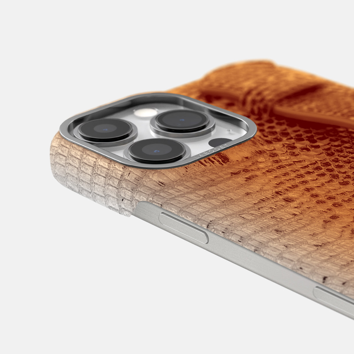 Orange iPhone 16 Pro Himalayan Lizard Handle Case with Steel Metal -6 | Orange-Steel