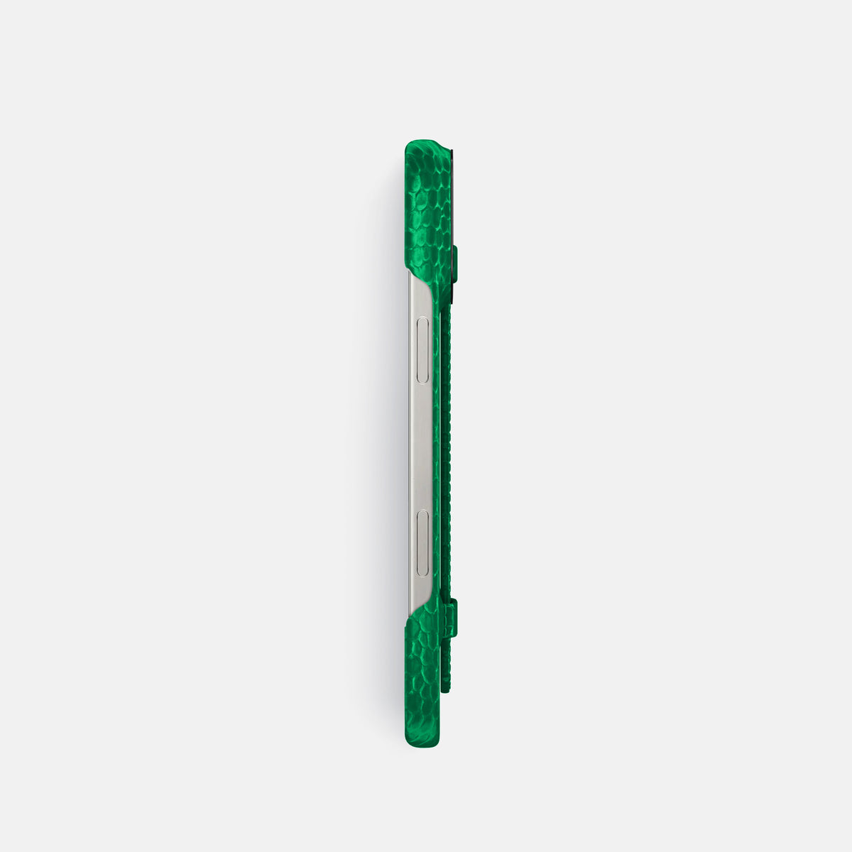 Apple-Green iPhone 16 Pro Handle Case Lizard with Black Metal -3 | Apple-Green-Black