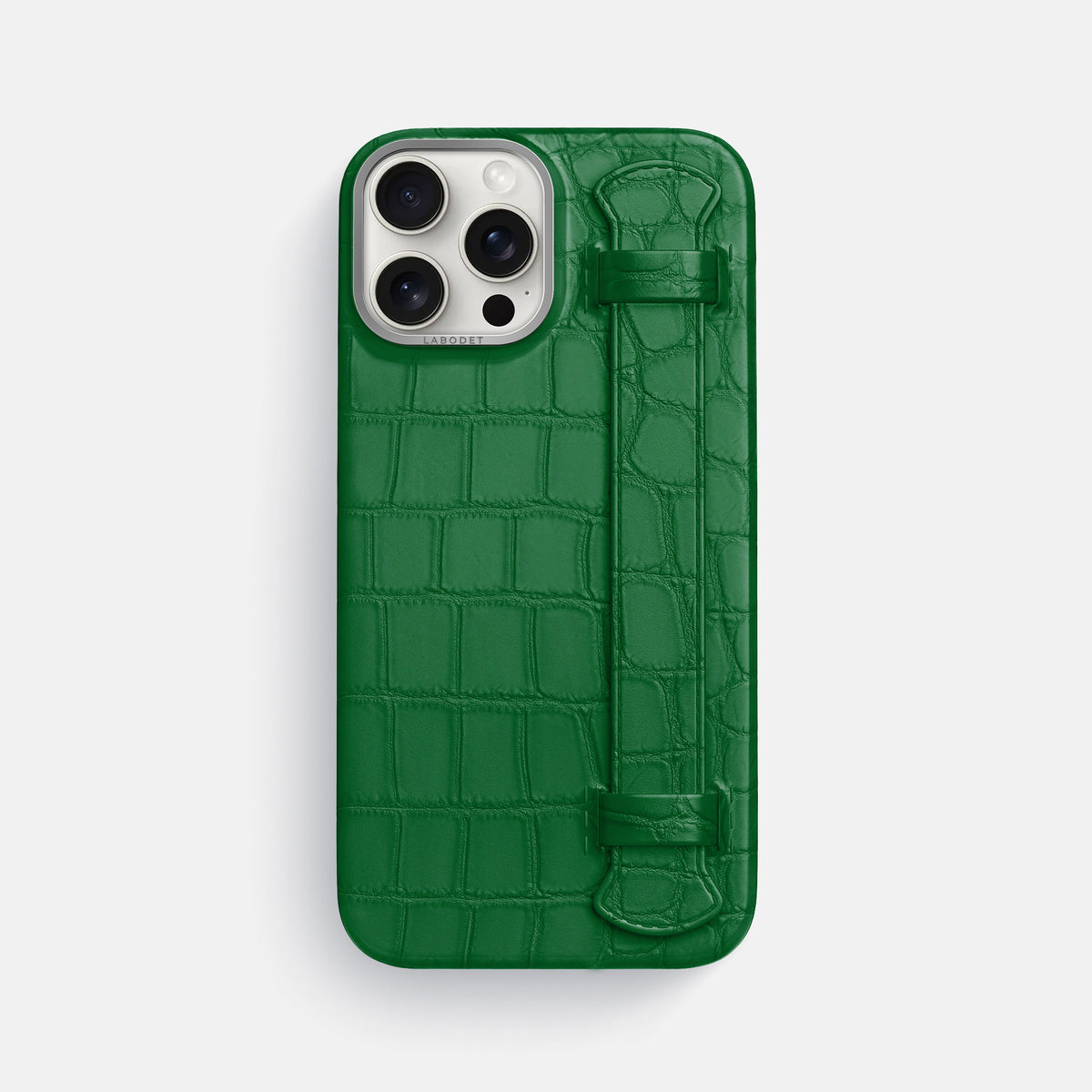 Forest-Green iPhone 16 Pro Max Handle Case Alligator with Steel Metal -1 | Forest-Green-Steel